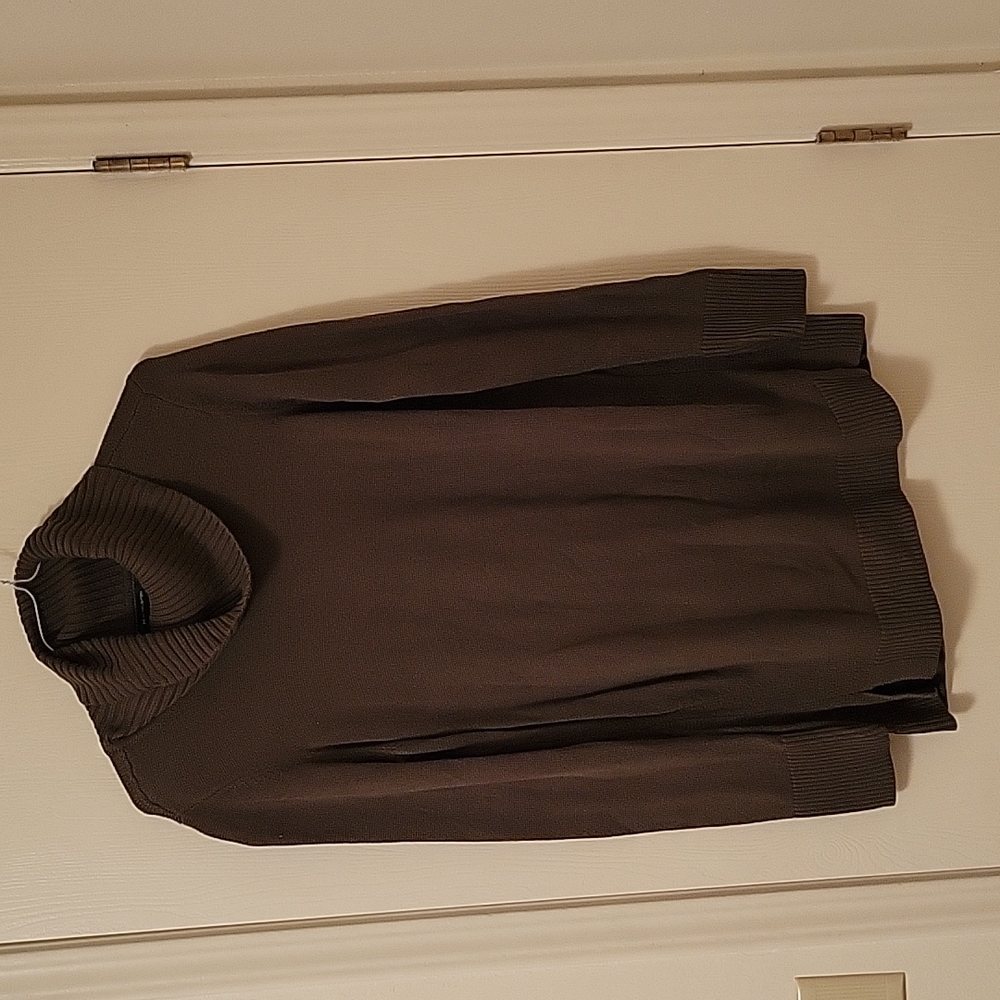 Long cowl neck sweater. Olive Green
